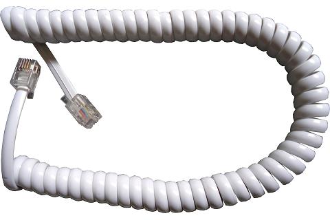 Cabo espiral branco p/ telefone - 2m