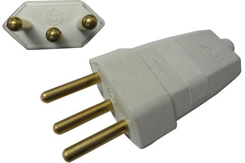 Pino macho 2p + terra - 10a/250v Pino macho 2p + terra - 10a/250v